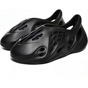 Men's Black Foam Runner Non Slip Cloud Slides Lightweight Sandal Shoes